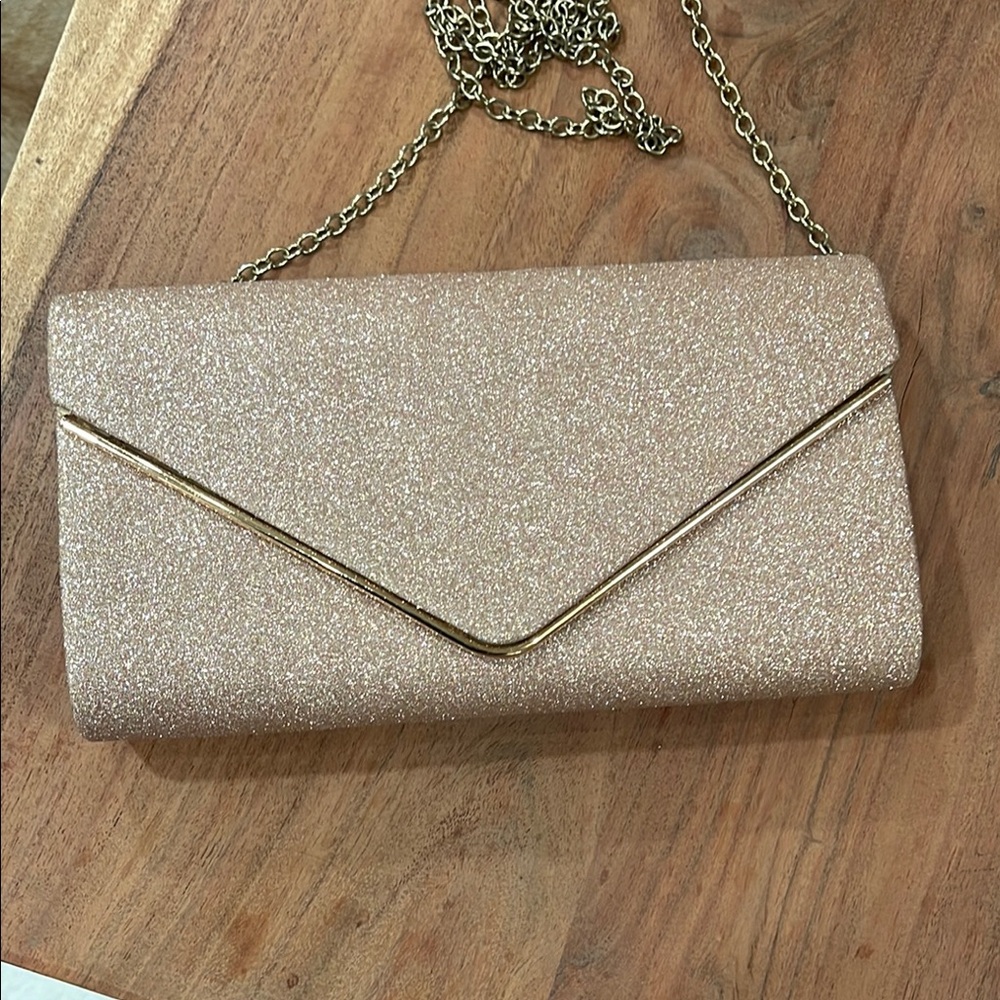 Elegant Glitter Clutch Bag - Gold